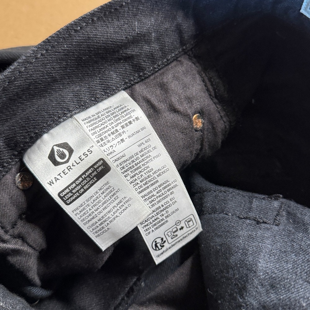 Levi's Premium 501 '54 Jeans W28 L32 Black Coated Wax Straight Leg Denim - Picture 5 of 12